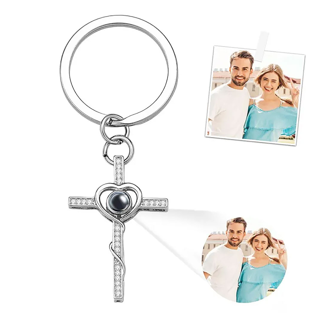 Custom Projection Keychain Love Cross Creative Gift-ancustom