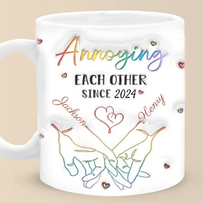 Love Knows No Gender - Couple Personalized 3D Inflatable Effect Printed Mug - Anniversary Gift for Husband, Wife-ancustom