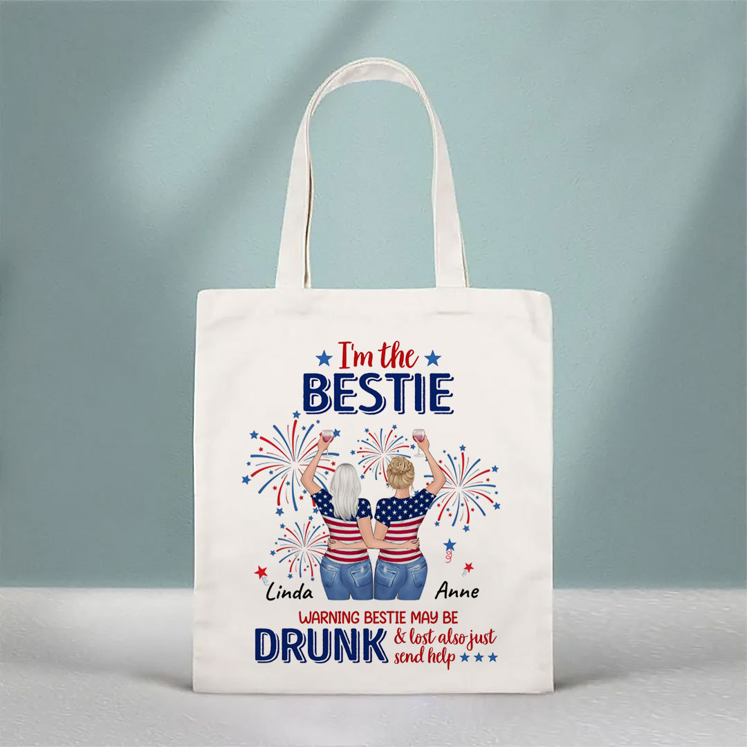 Custom Personalized Friends 4th of July Canvas Bag - Independence Day Gift for Friends/Bestie/Sisters-ancustom