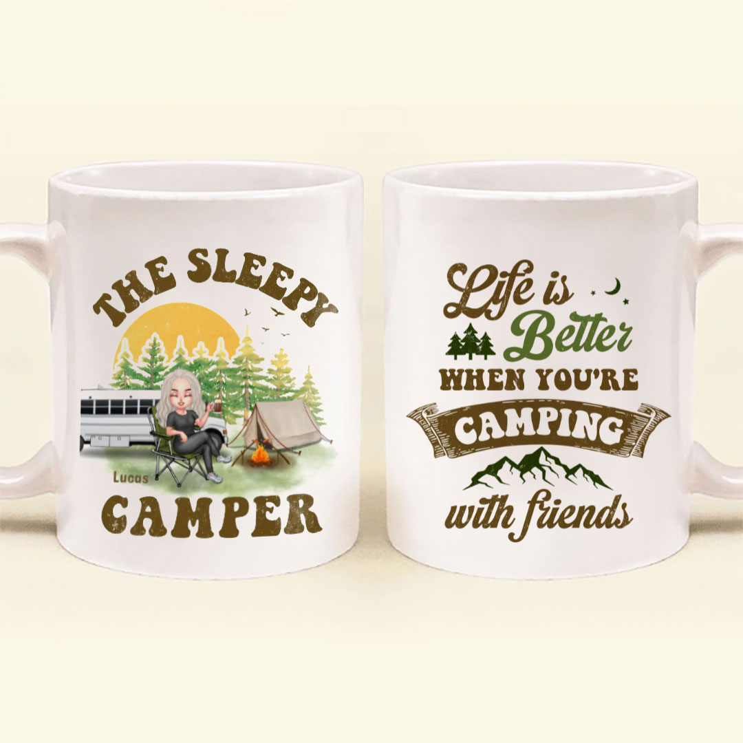 Custom Personalized Camping Coffee Mug - Gift Idea For Camping Loves/Friends- Life Is Better When You're Camping With Friends-ancustom