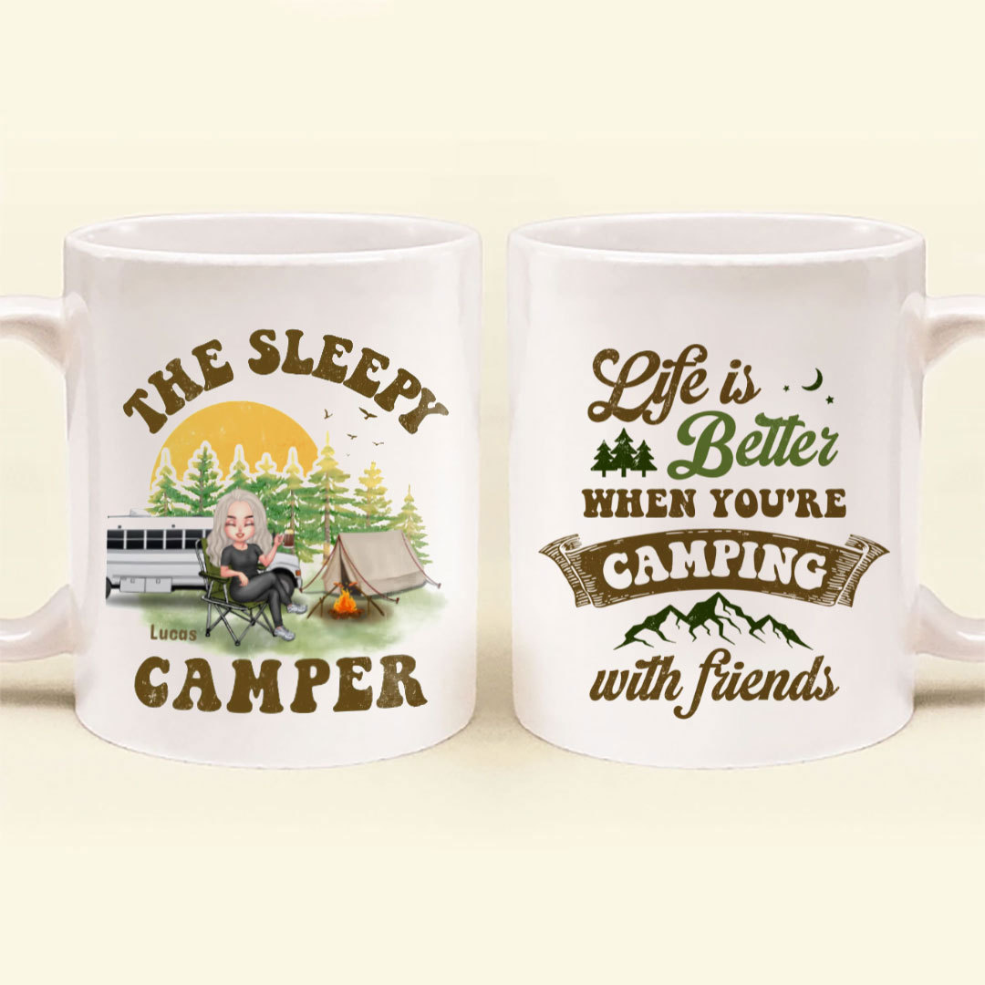 Custom Personalized Camping Coffee Mug - Gift Idea For Camping Loves/Friends- Life Is Better When You're Camping With Friends-ancustom