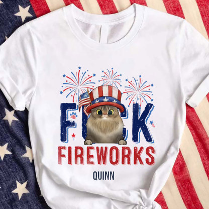 Custom Personalized Fireworks Dog Shirt/Hoodie - Independence Day Gift Idea for Dog/Cat Lovers-ancustom
