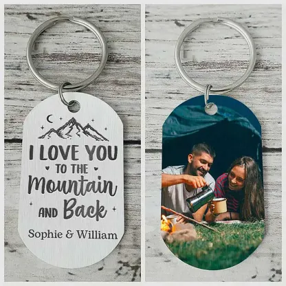 I Love You To The Mountain And Back -Gift For Camping Couples - Personalized Keychain-ancustom