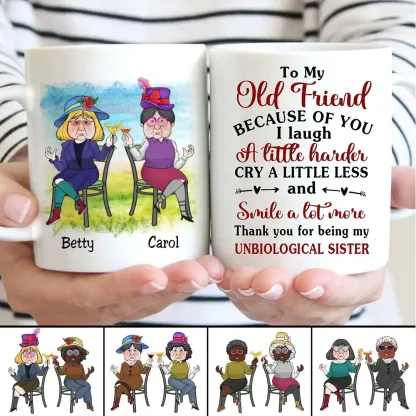 Best Friends - Because Of You I Laugh A Little Harder, Cry A Little Less And Smile A Lot More - Personalized Mug-ancustom