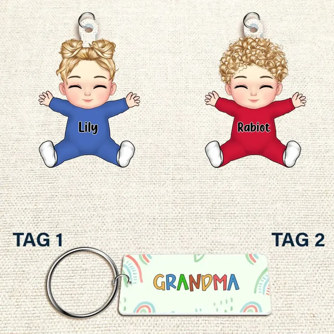 Our Grandkids Loving Gift For Grandma, Grandparents, Mother - Personalized Acrylic Tag Keychain -ancustom