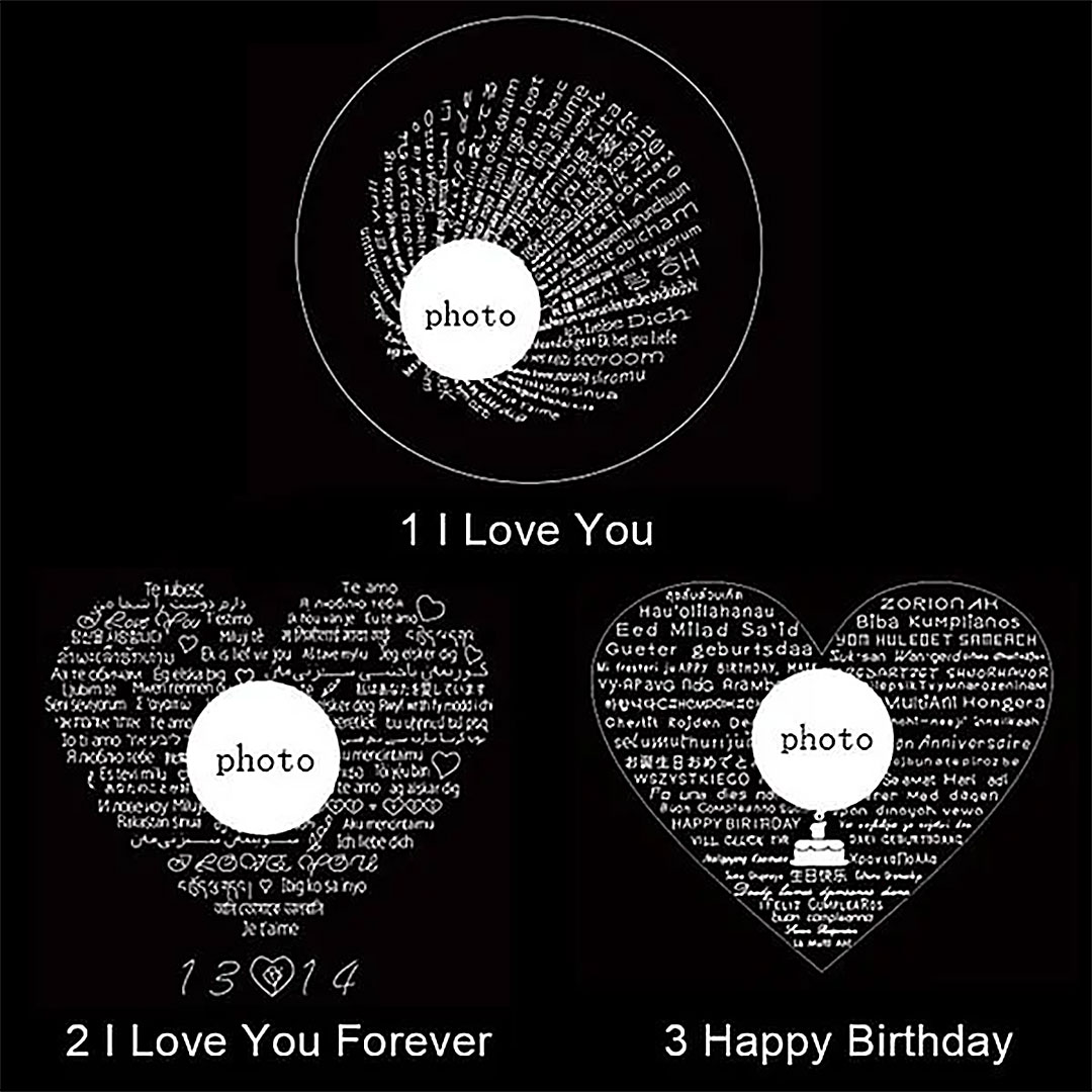 Personalized Cross Photo Projection Necklace I Love You in 100 Languages Anniversary Birthday Gift for Her-ancustom