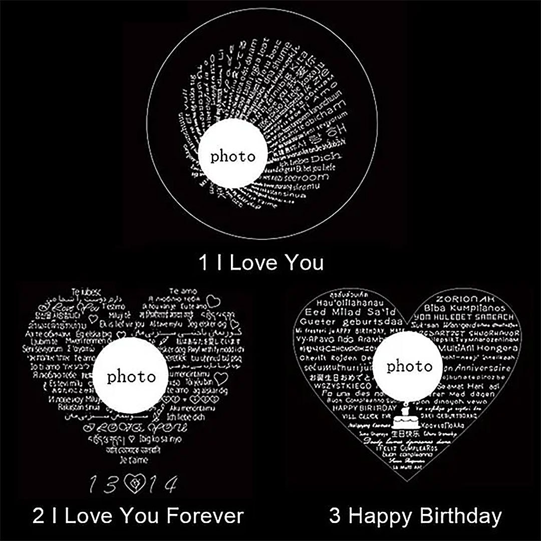 Personalized Cross Photo Projection Necklace I Love You in 100 Languages Anniversary Birthday Gift for Her-ancustom