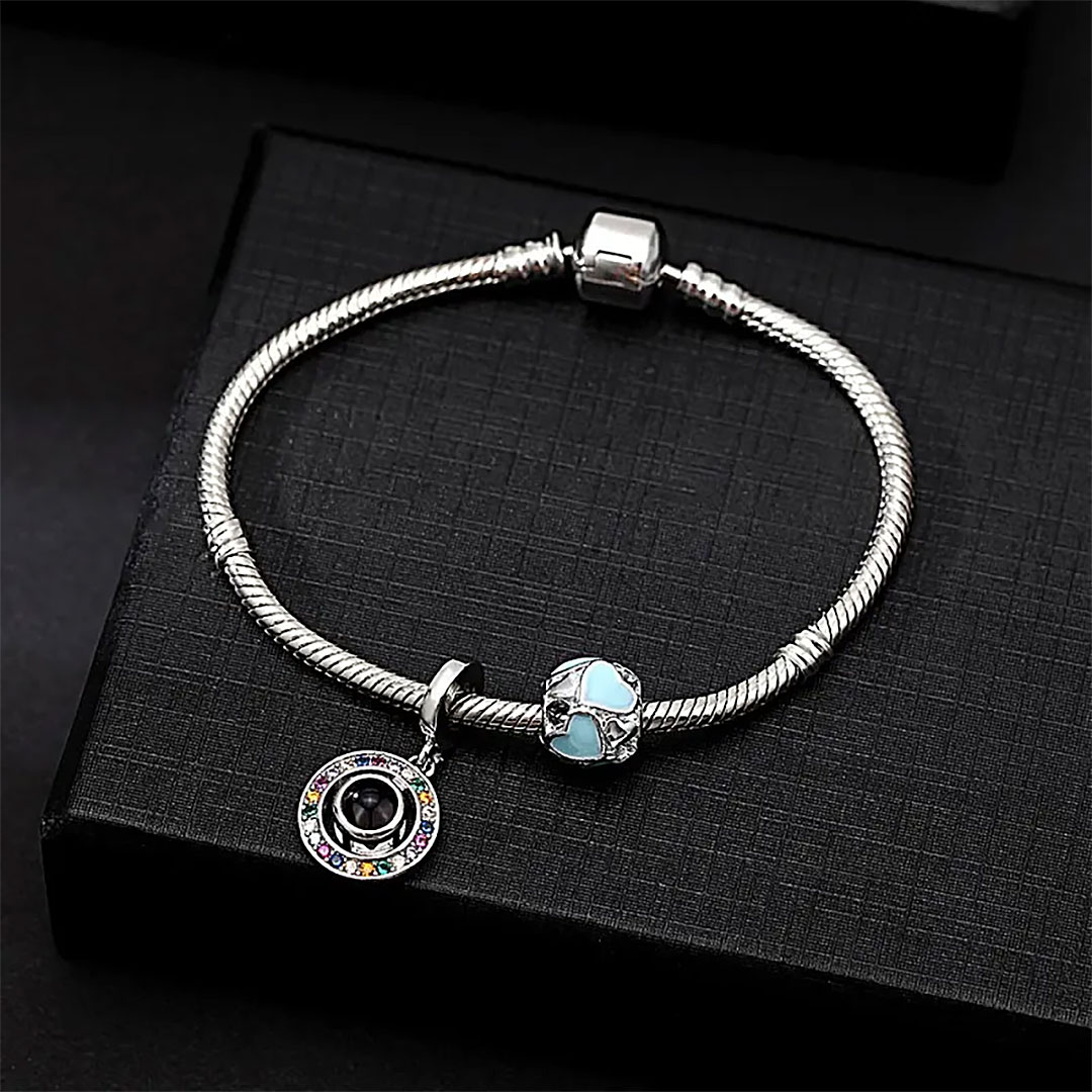 Personalized Picture Projection Bracelet with Cute Ornaments Best Gift for Her-ancustom