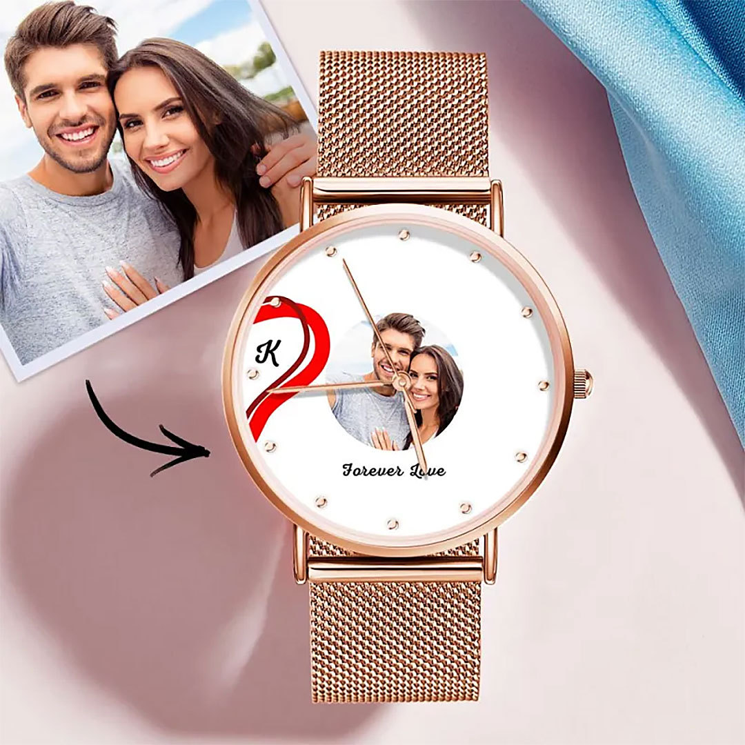 Splicing Red Heart Photo Watch Romantic Valentine's Day Gifts For Couples-ancustom