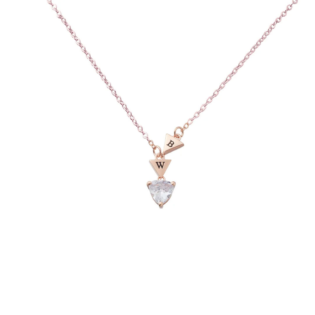 Personalized Thank You for Being My Badass Tribe Friendship Necklace with 2 - 5 Initial Triangles and Rhinestone Anniversary Birthday Gift for Her-ancustom