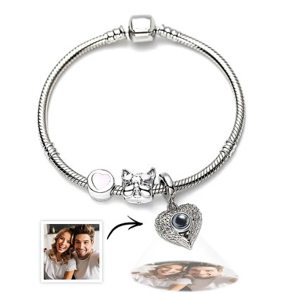 Personalized Picture Projection Bracelet with Cute Ornaments Best Gift for Her-ancustom