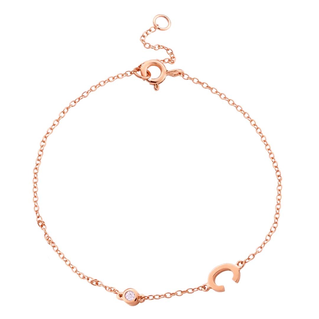 Customized Personalized Diamond Letter Bracelet-ancustom