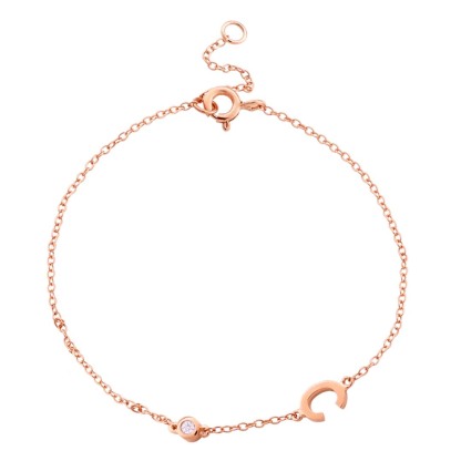 Customized Personalized Diamond Letter Bracelet-ancustom