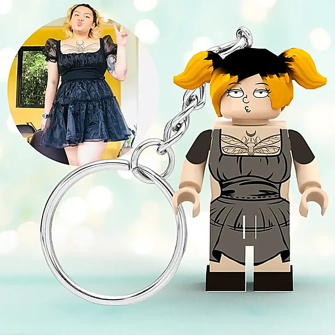 Creative Gift Full Body Custom Minifigs Keychain Personalized Photo MiniFigs Keychain-ancustom