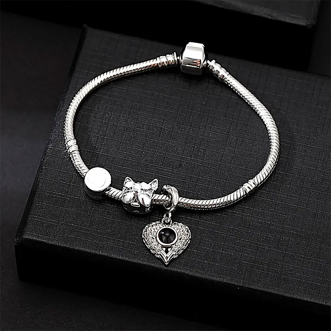 Personalized Picture Projection Bracelet with Cute Ornaments Best Gift for Her-ancustom