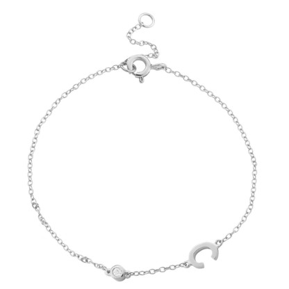 Customized Personalized Diamond Letter Bracelet-ancustom