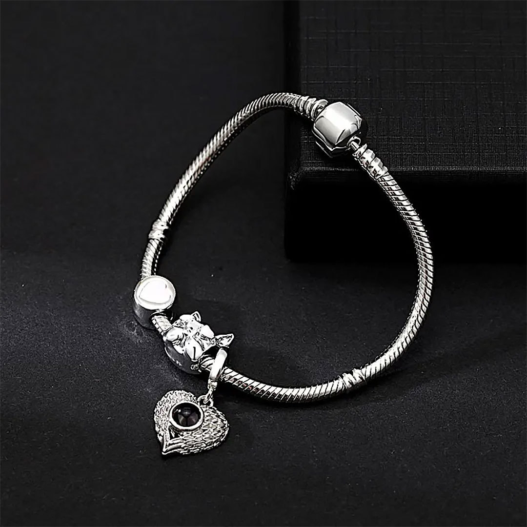 Personalized Picture Projection Bracelet with Cute Ornaments Best Gift for Her-ancustom