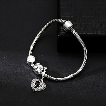 Personalized Picture Projection Bracelet with Cute Ornaments Best Gift for Her-ancustom