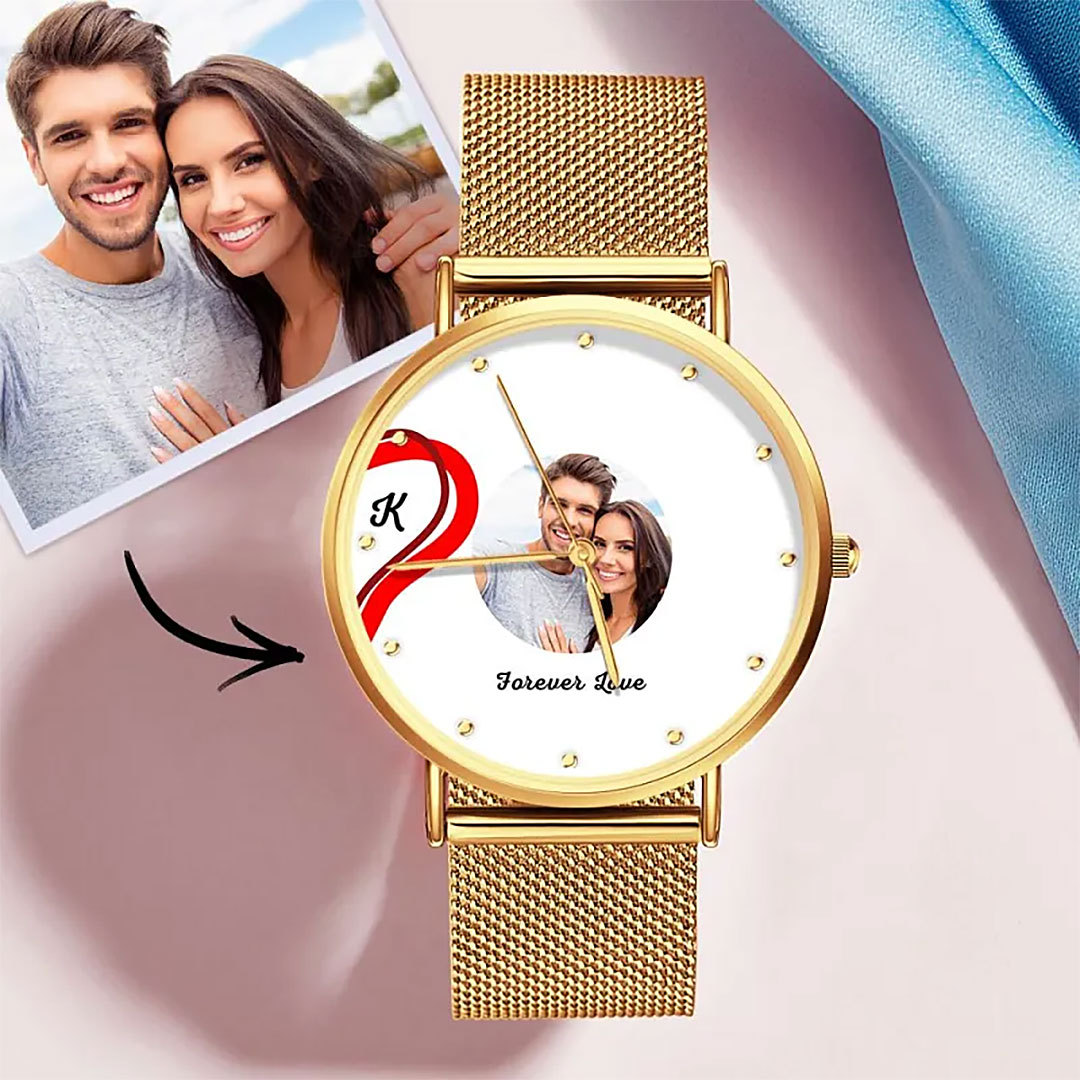 Splicing Red Heart Photo Watch Romantic Valentine's Day Gifts For Couples-ancustom
