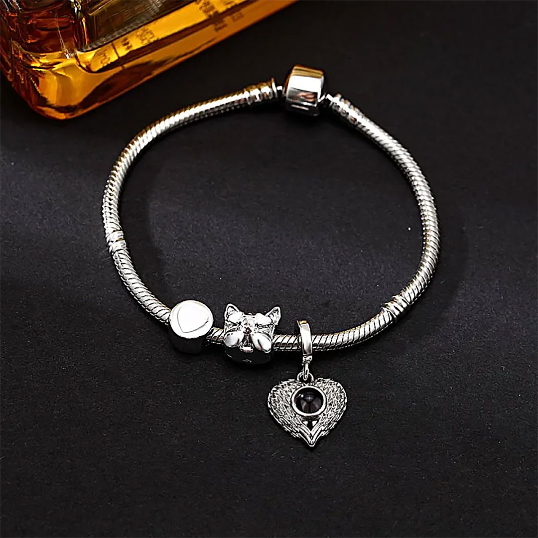 Personalized Picture Projection Bracelet with Cute Ornaments Best Gift for Her-ancustom