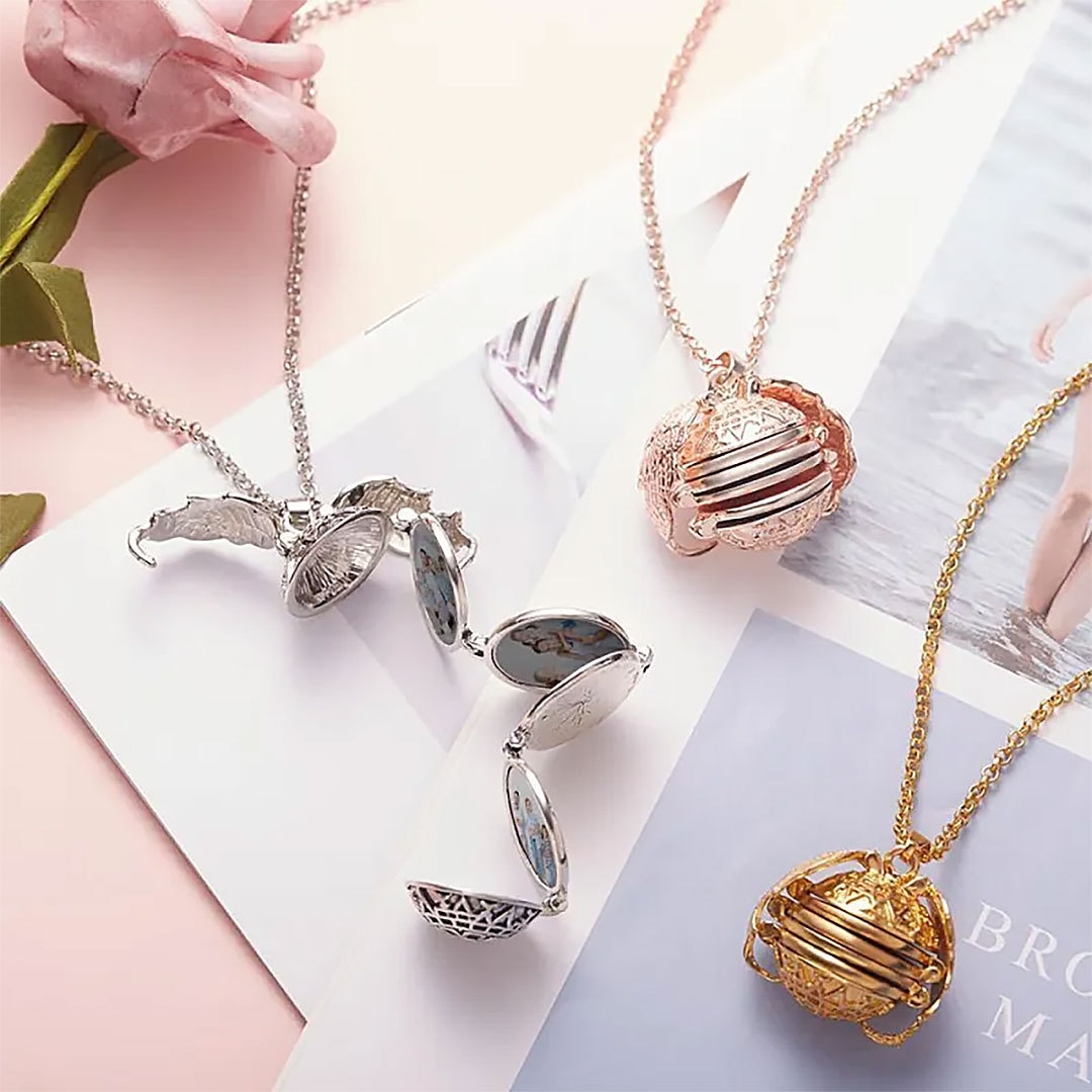 Photo Wings Necklace Pendant Personalized Custom Photo Locket Frame Unique Jewelry Gifts-ancustom