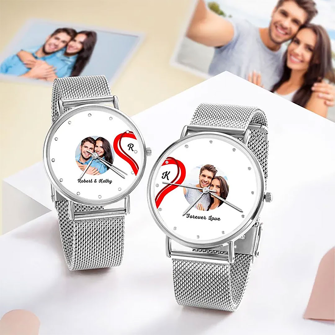 Splicing Red Heart Photo Watch Romantic Valentine's Day Gifts For Couples-ancustom