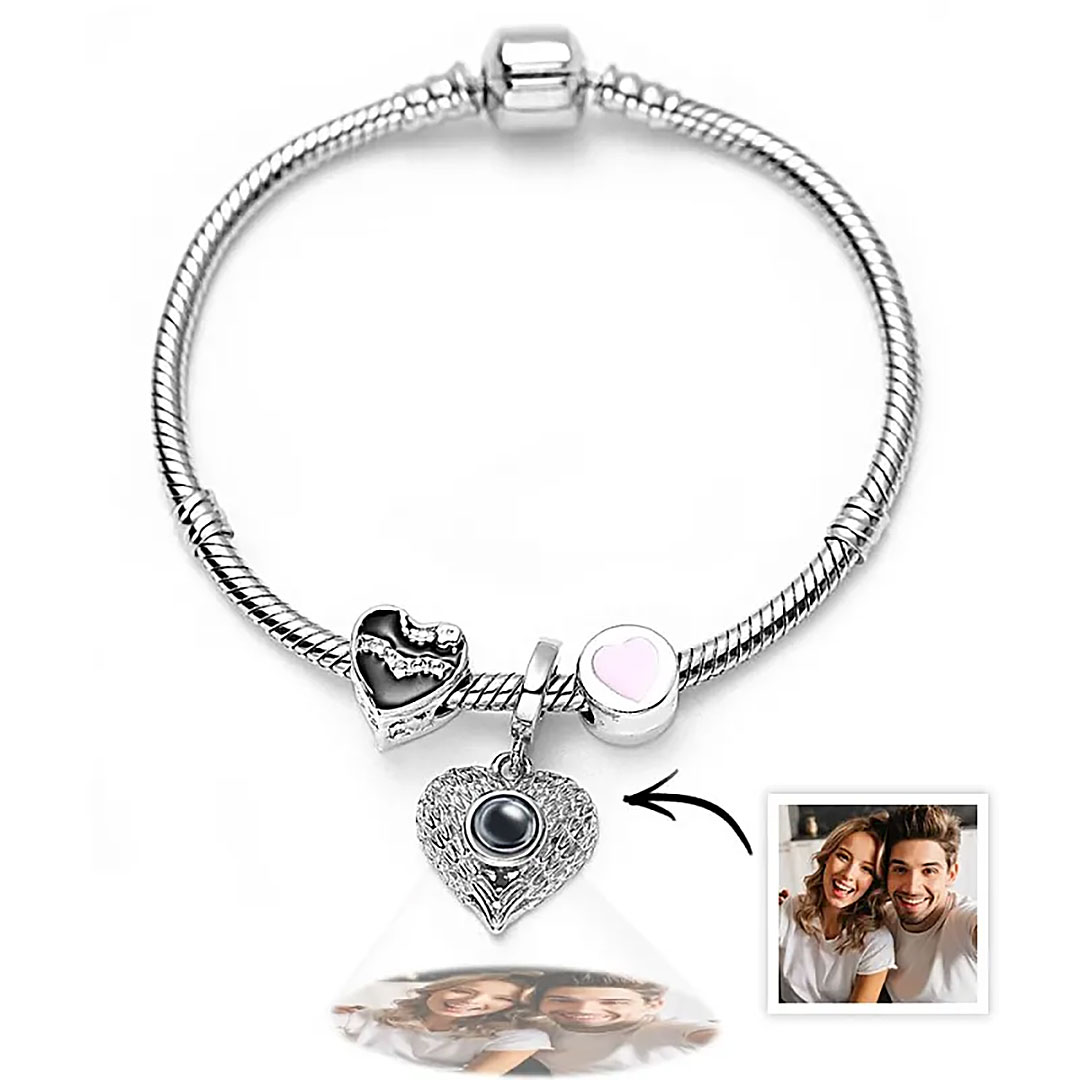 Personalized Picture Projection Bracelet with Cute Ornaments Best Gift for Her-ancustom