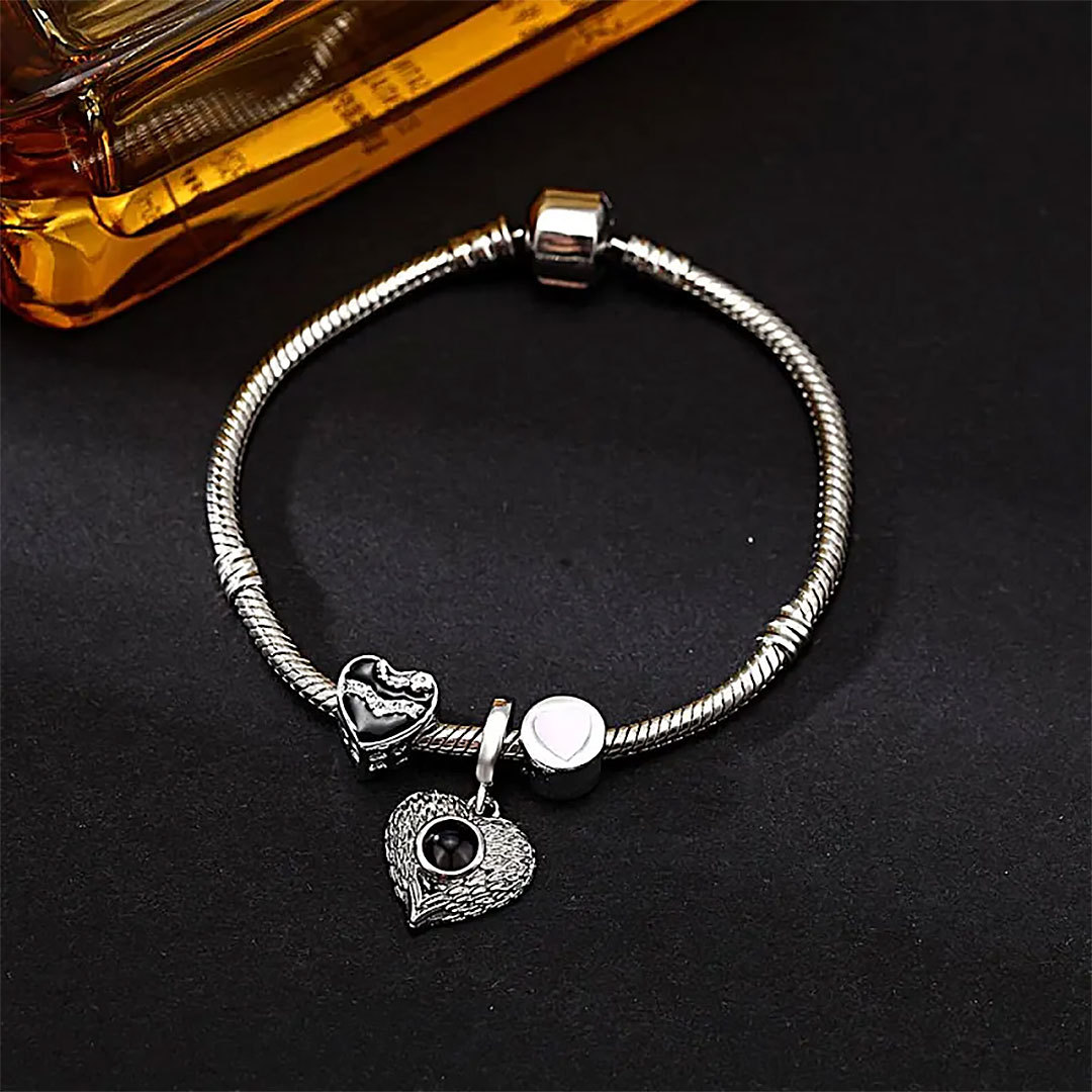 Personalized Picture Projection Bracelet with Cute Ornaments Best Gift for Her-ancustom