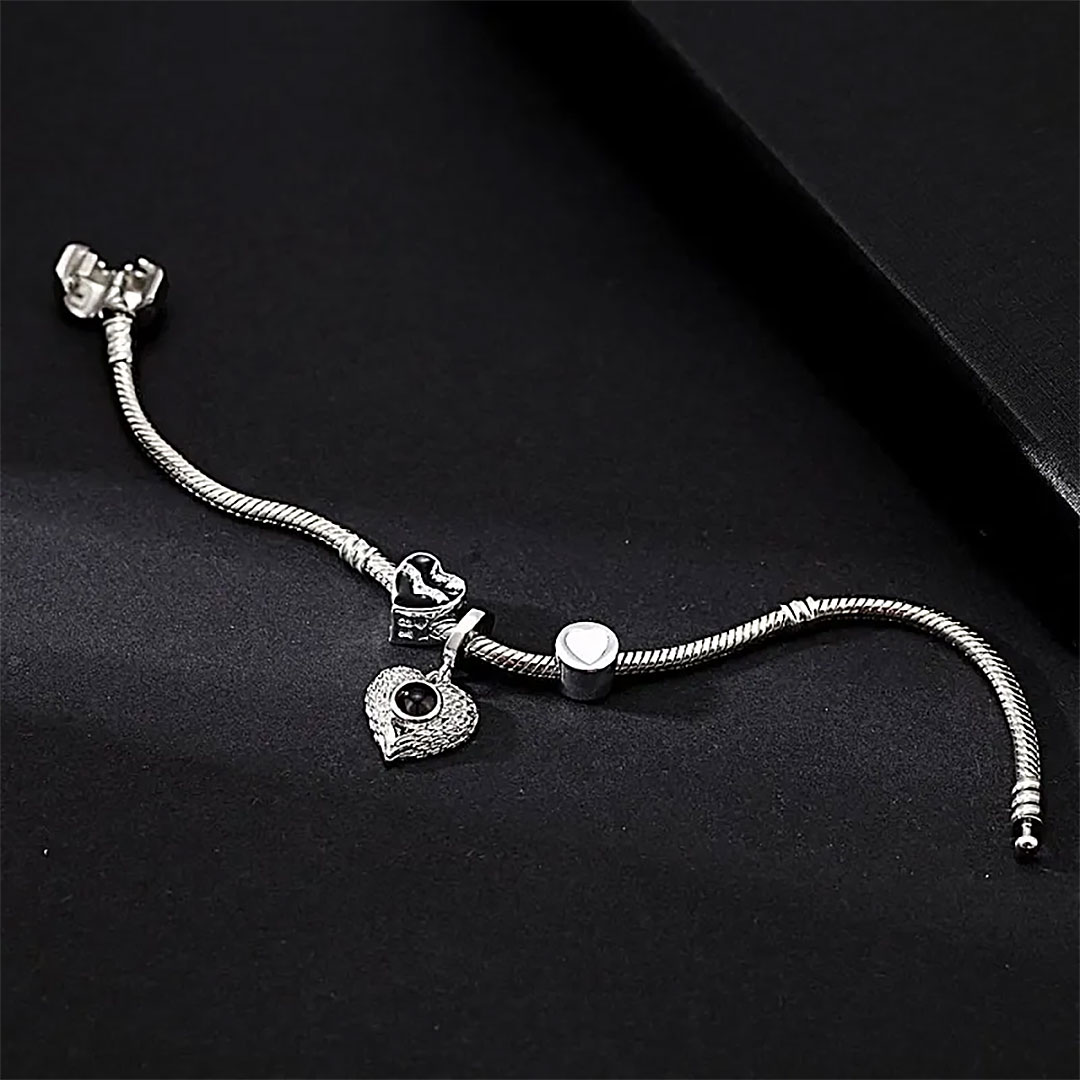 Personalized Picture Projection Bracelet with Cute Ornaments Best Gift for Her-ancustom