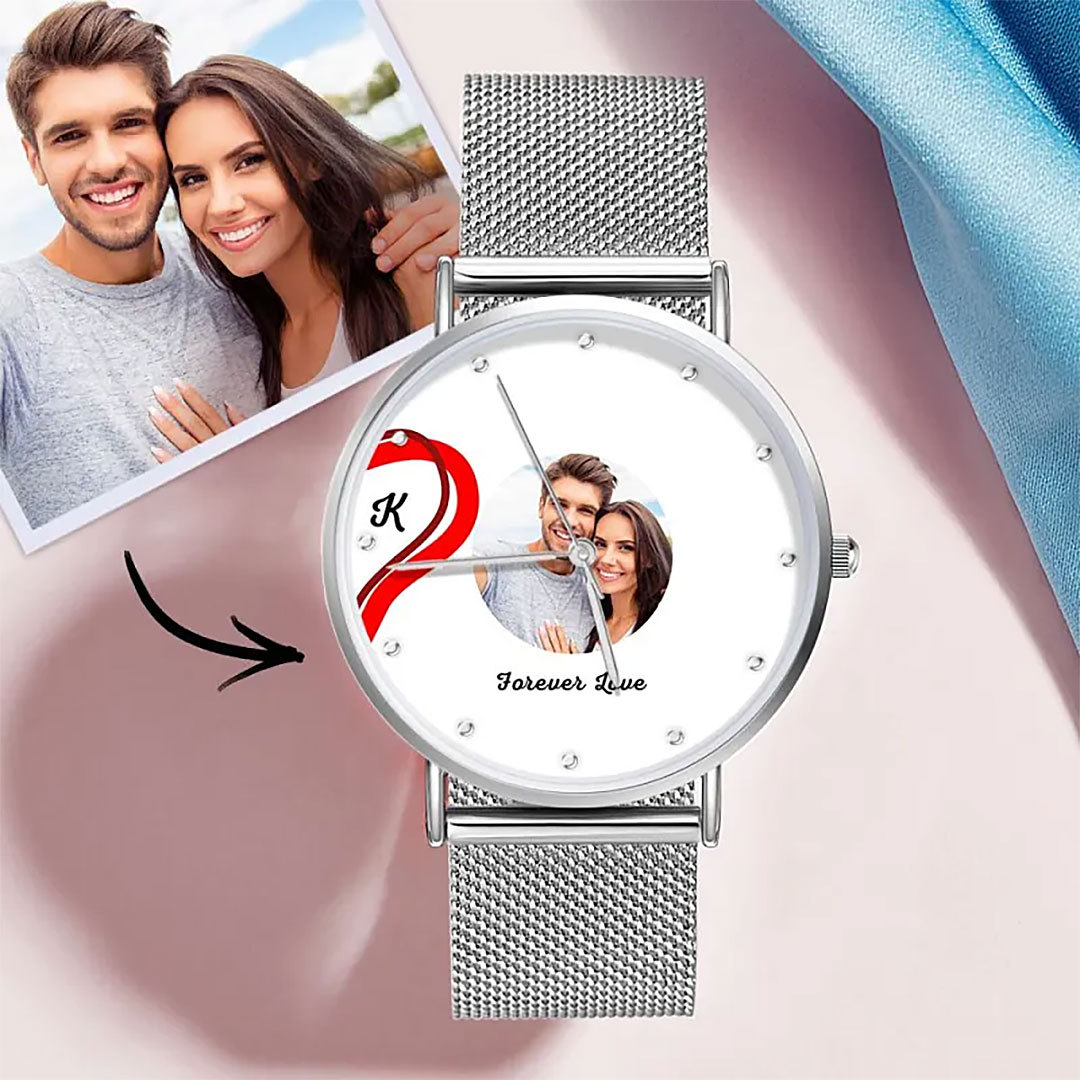 Splicing Red Heart Photo Watch Romantic Valentine's Day Gifts For Couples-ancustom