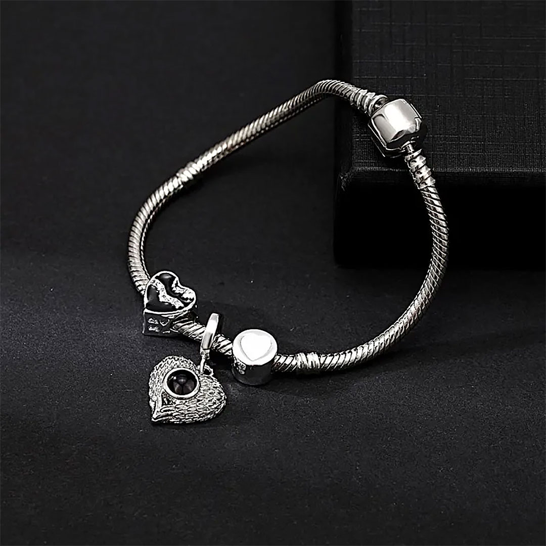 Personalized Picture Projection Bracelet with Cute Ornaments Best Gift for Her-ancustom