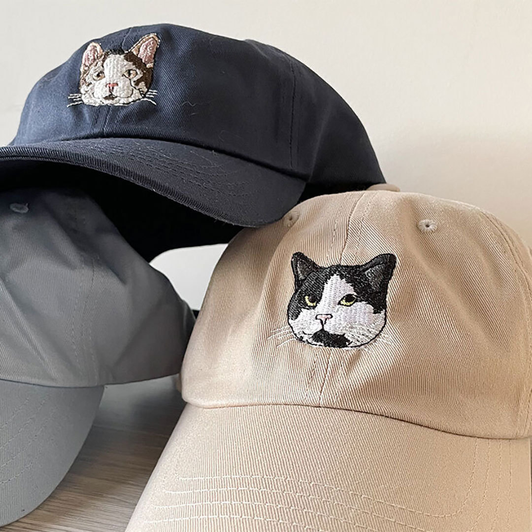 Personalized Hat Custom Embroidered Pet Head Color Photo Adorable Gift for Pet Lovers-ancustom