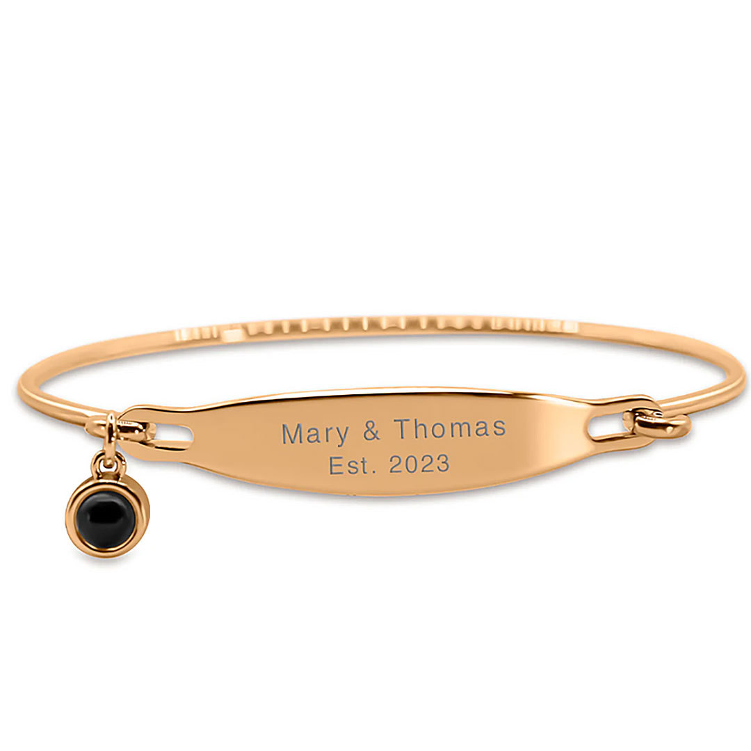 Personalized projection picture ring bracelet with custom text warm gift-ancustom