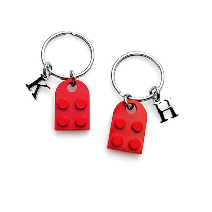 Personalized Building Block Keychain With Customized Initials For Sweet Couples-ancustom