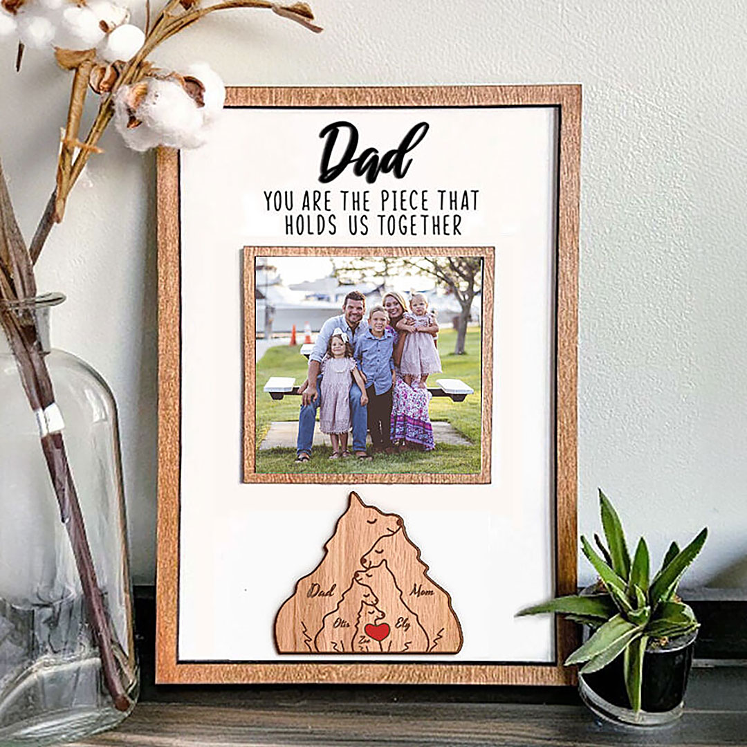 Personalized Wolf Family Puzzle Photo Frame Warm Mother's Day Gift-ancustom
