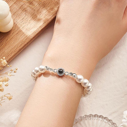 Personalized Projection Picture Bracelet With Pearl Chain Exquisite Gift-ancustom
