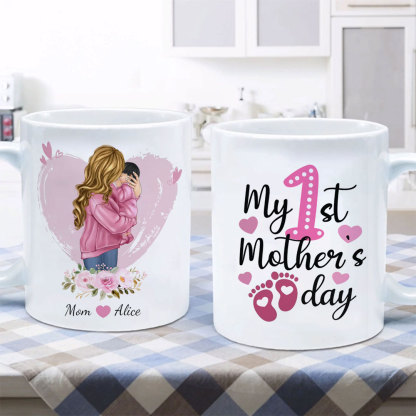 Custom Personalized Mother Coffee Mug - Mother's Day Gift Idea - My 1st Mother's Day-ancustom