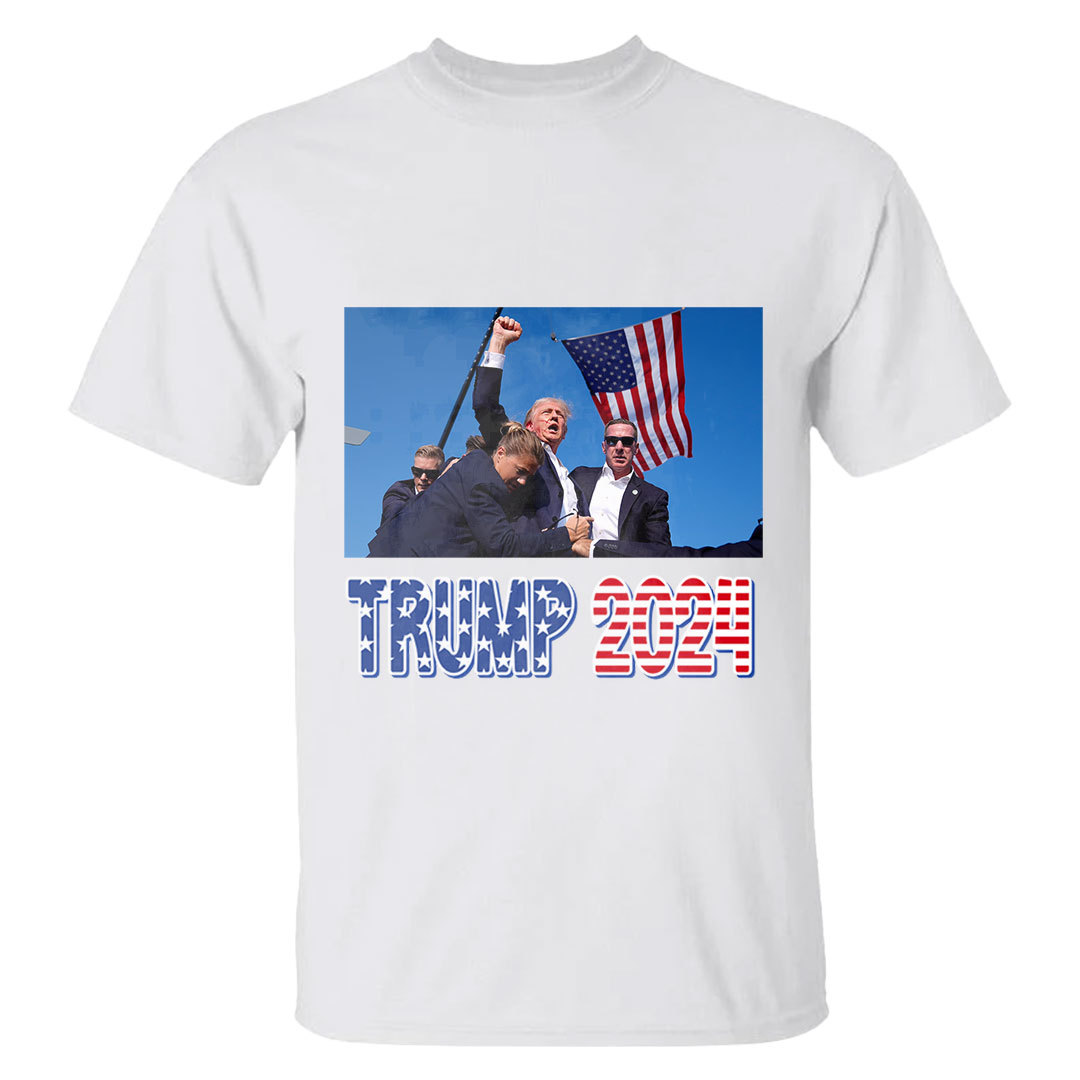 Donald Trump 2024 Survived Shot At Election Rally T-Shirt-ancustom