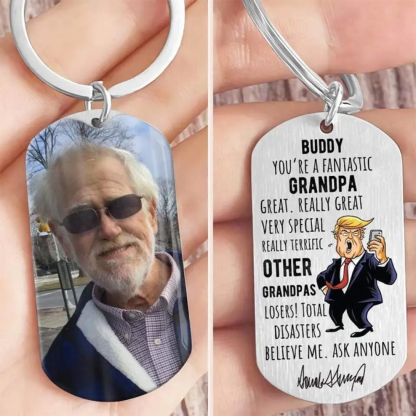  You're A Fantastic Grandpa Metal Keychain-ancustom