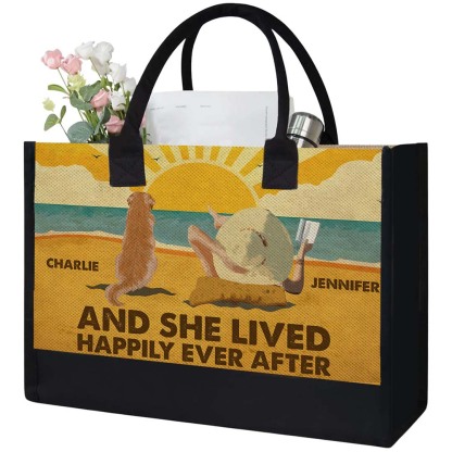 Beach Vibes - Personalized Custom Canvas Tote Bag-ancustom