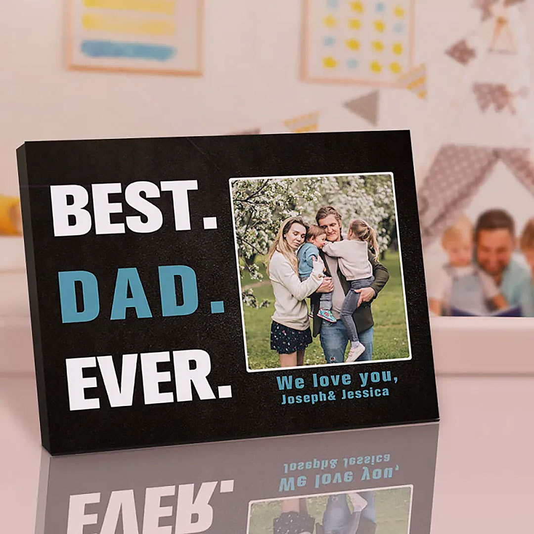 Custom Desktop Picture Frame Personalized Picture Frame Best Dad Ever Father's Day Gift for Dad-ancustom