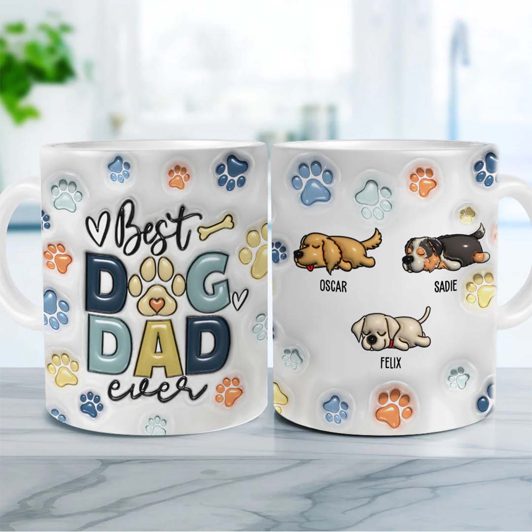 Dog Dad - Personalized Custom 3D Inflated Effect Mug-ancustom