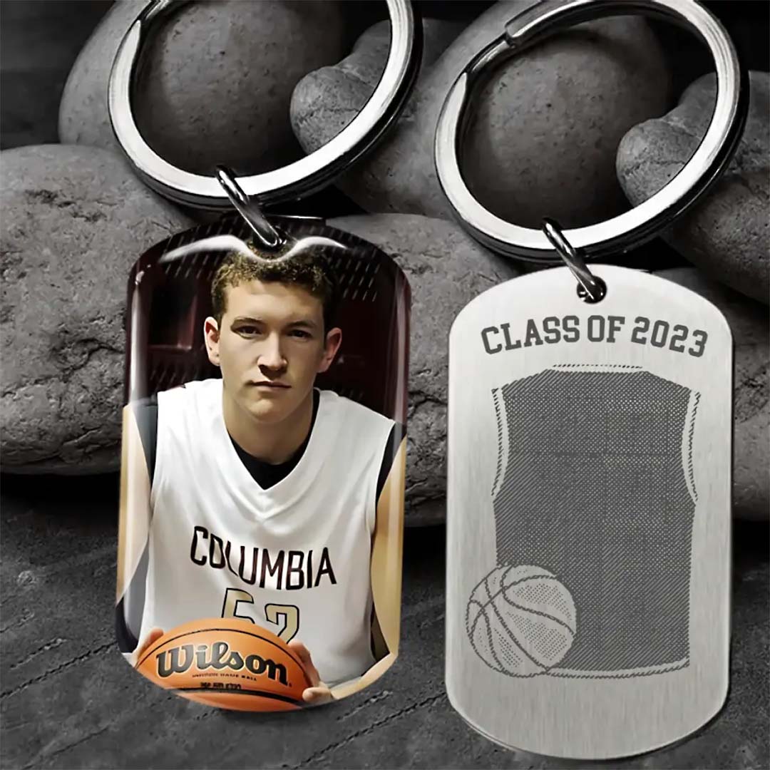 Class Of 2024 Basketball Graduation Metal Keychain, Basketball Gift-ancustom