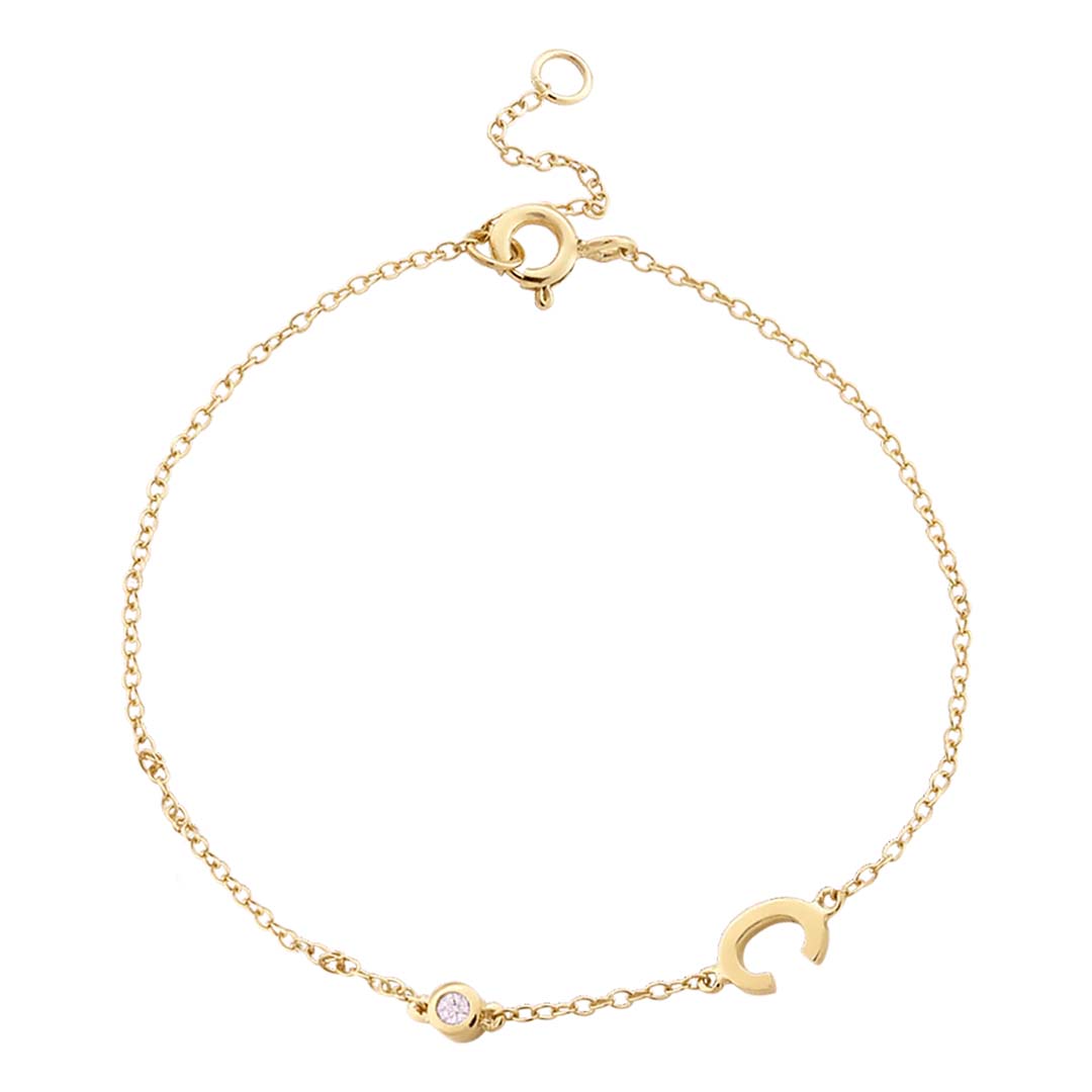 Customized Personalized Diamond Letter Bracelet-ancustom