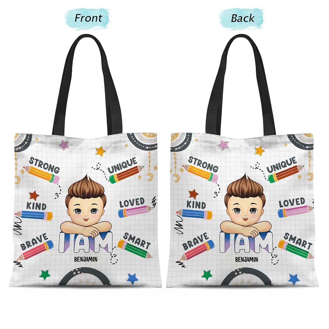 I Am Capable I Am Loved - Gift For Kid - Personalized Zippered Canvas Bag-ancustom