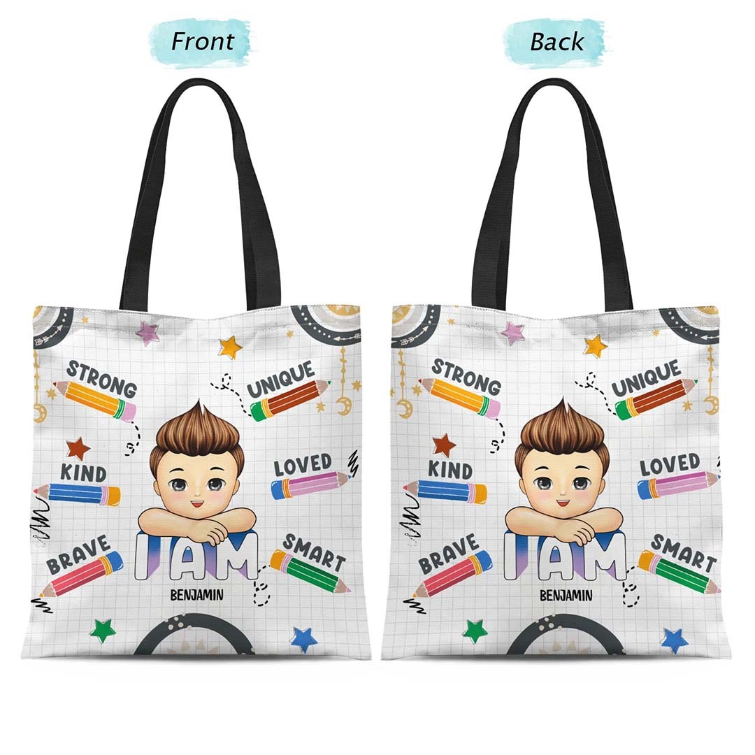 I Am Capable I Am Loved - Gift For Kid - Personalized Zippered Canvas Bag-ancustom