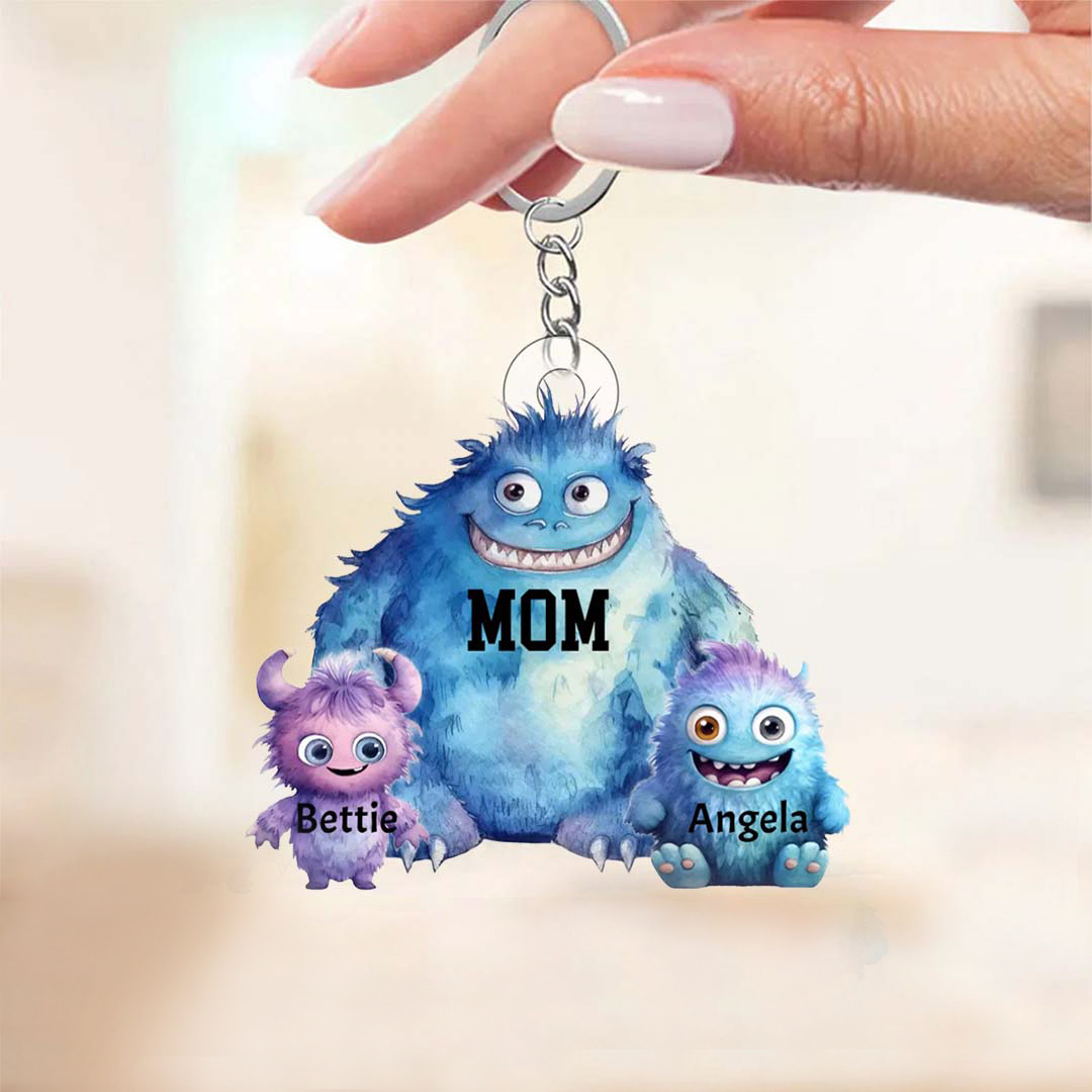 Personalised Monster Keychain - Gift for Mom-ancustom