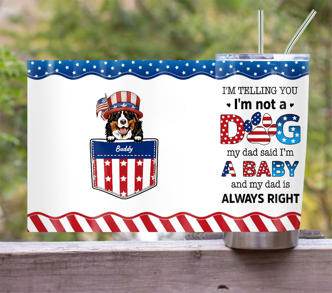 Custom Personalized Pet Travel mug - Independence Day Gift Idea for Dog/Cat Owners -ancustom