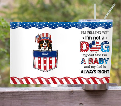 Custom Personalized Pet Travel mug - Independence Day Gift Idea for Dog/Cat Owners -ancustom