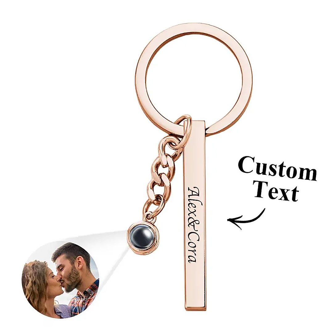 Custom Engraved Projection Keychain Simple Strip Gift-ancustom